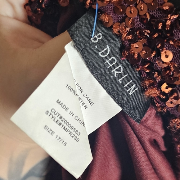 Rust Brown Copper Sparkle Sequin Open Back Mini Dress Size 17 Large XL - Picture 8 of 10